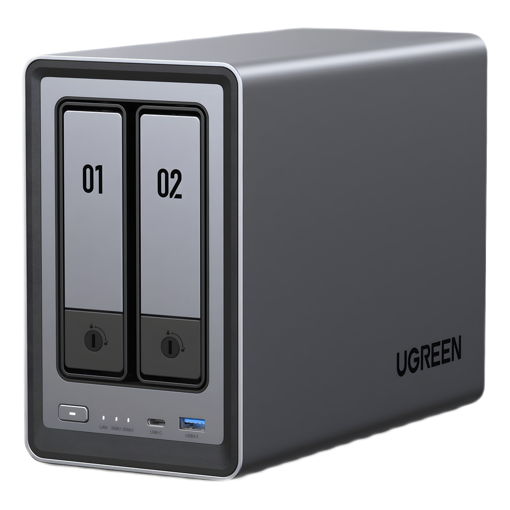 NASync DXP2800 | SO UGOS Pro | Intel N100 12th Gen Intel® 4 Core™ | 2 Bahías SATA hasta 48TB | 2-Bahias (M.2 NVMe) hasta 16TB | 8GB DDR5 (Exp. a