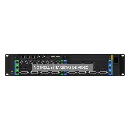 Chassis Controlador de Video Wall / 6 Slots / 2U Rack / 4K Ultra HD / Hot-Swappable / Touch LCD 4.5" / Genlock Sync / 8 Videowalls / 128 Escenas