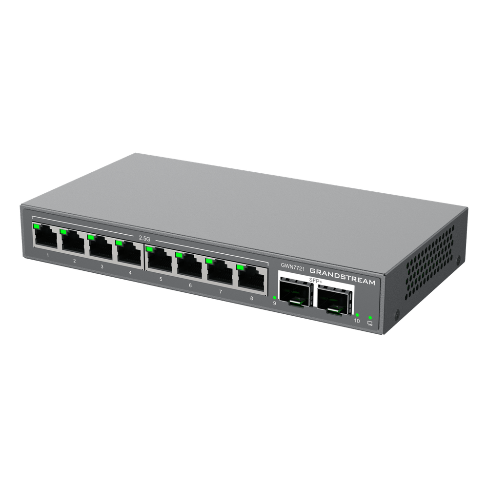 Switch L2 Lite Administrable de 10 Puertos / 8 Puertos Ethernet 2.5 Gigabits / 2 Puertos SFP+ 10 Gigabits / VLAN / QoS / Montaje en Escritorio o