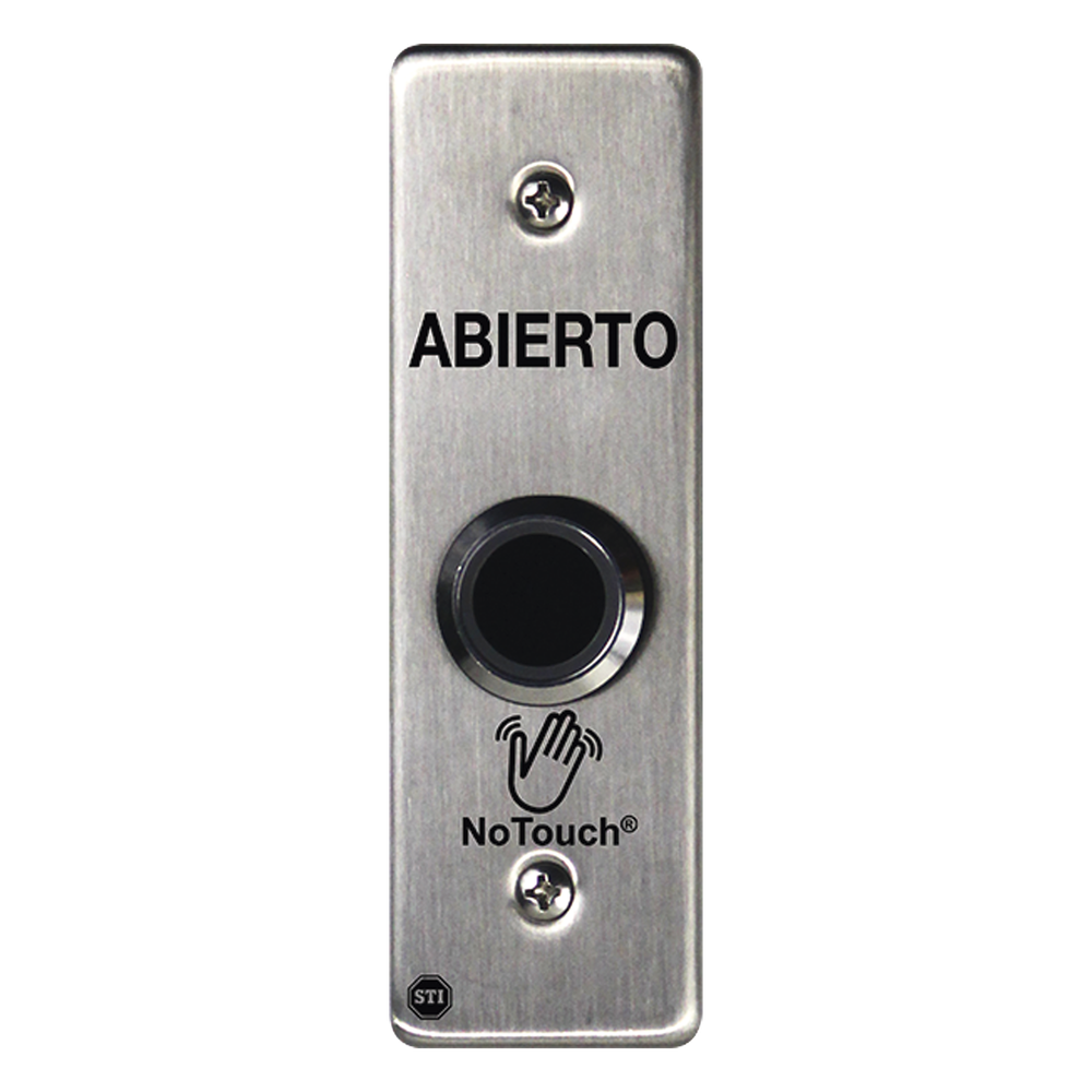Interruptor IR NoTouch® de Acero Inoxidable, Montaje Delgado, Caja Posterior, ABIERTO