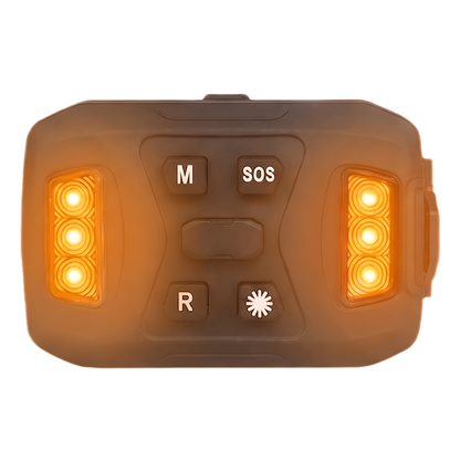 Luz Auxiliar Recargable, 26 LEDs, Rojo/Azul/Blanco, Incluye Clip y Base Magnética