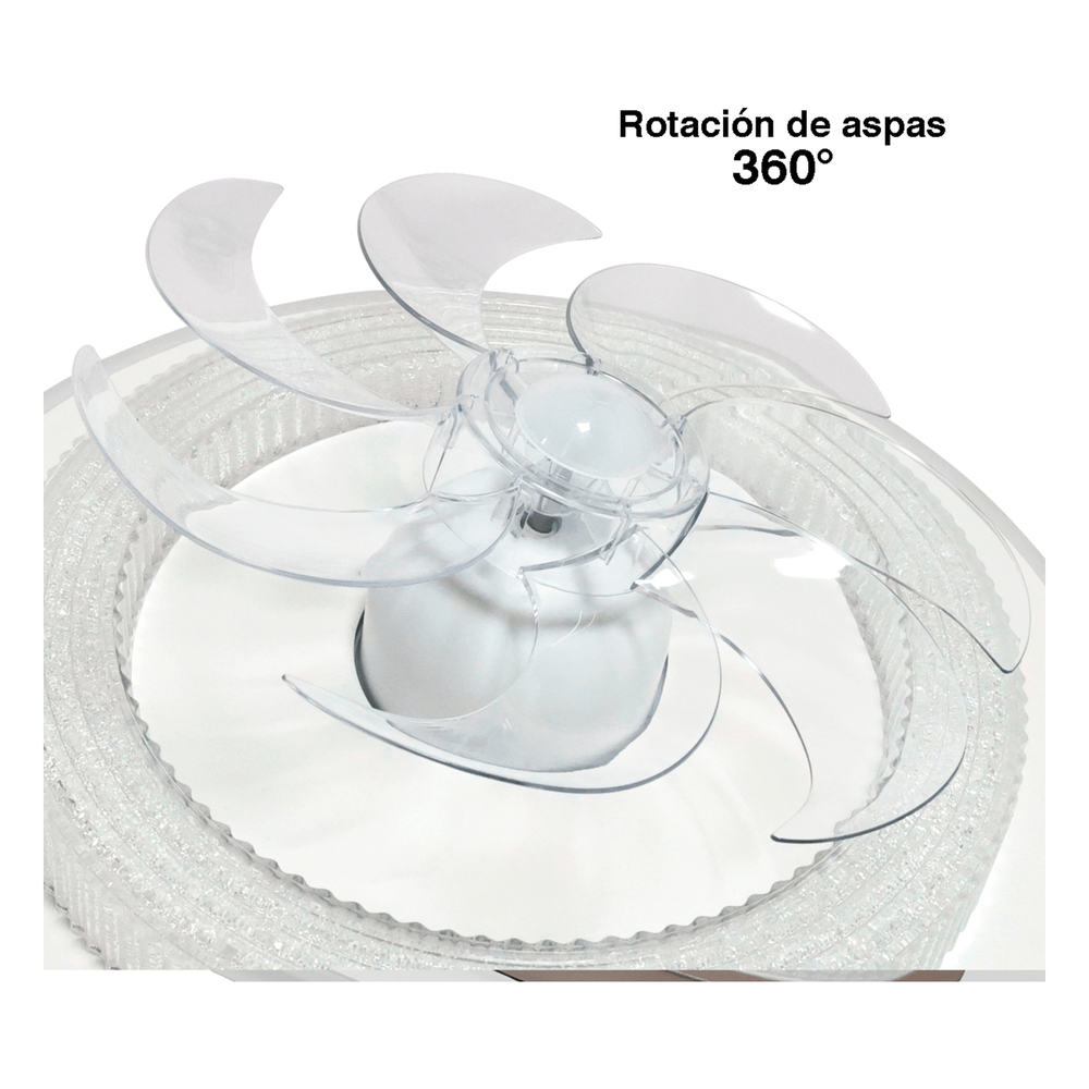 Ventilador de Techo con Luminario LED de 110 V CA 50/60 Hz / 88 W / 3 Tonos de Luz (6500 - 4 000 - 2 700 K) / Con giro 360° / Diámetro 495 mm / 6