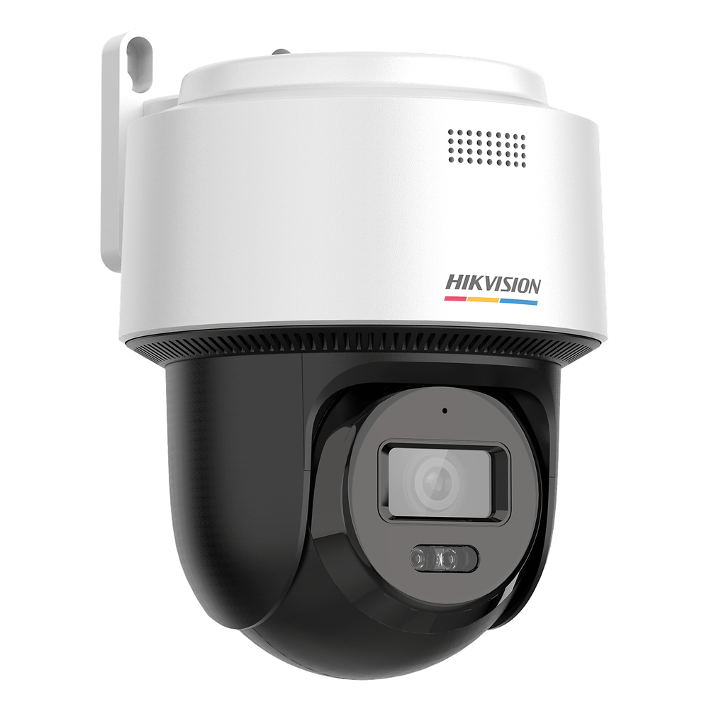 [ColorVu + Dual Light] Cámara Exterior PT TurboHD 3K / Audio Bidireccional y Sirena / Luz Blanca 40 m / IP66 / -30°C a 60°C / Material Plástico