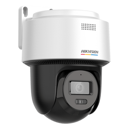 [ColorVu + Dual Light] Cámara Exterior PT TurboHD 3K / Audio Bidireccional y Sirena / Luz Blanca 40 m / IP66 / -30°C a 60°C / Material Plástico