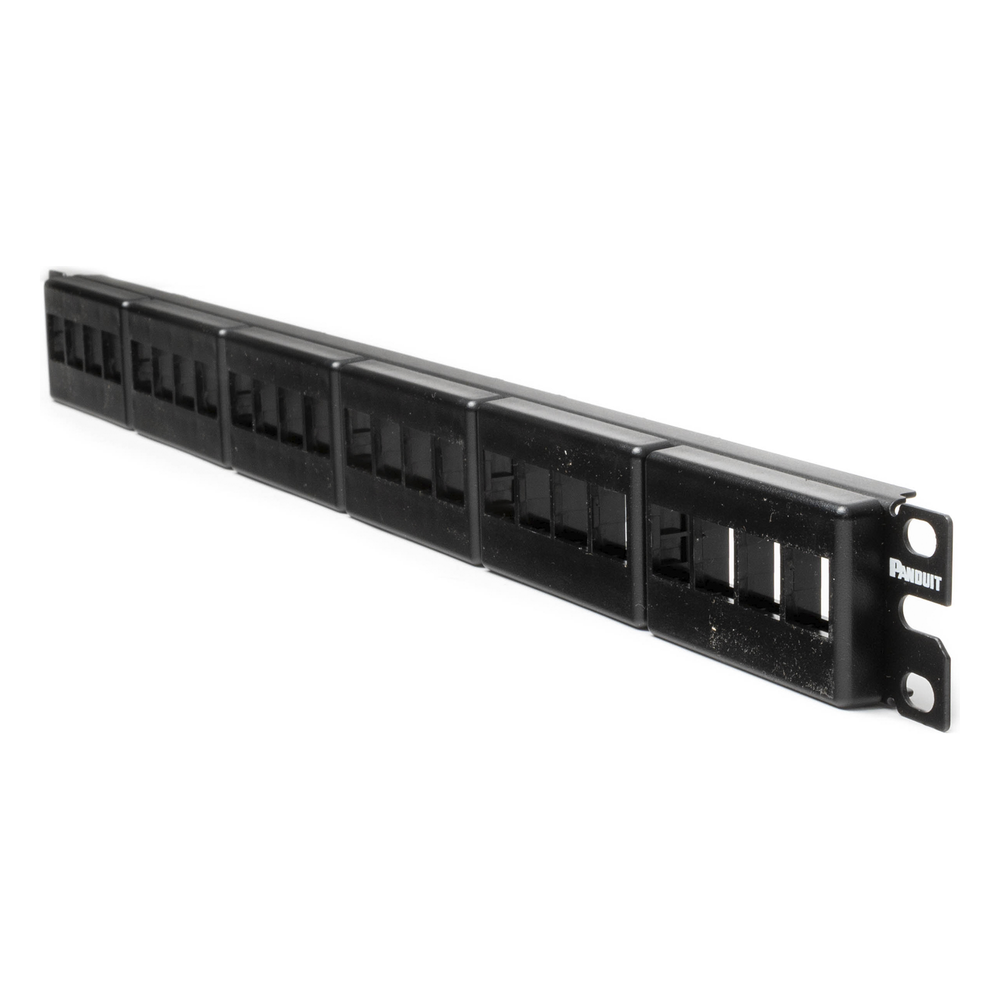 Panel de Parcheo Modular Keystone (Sin Conectores), de 24 Puertos, Espacio Para Identificación con Etiqueta Adhesiva, 1UR