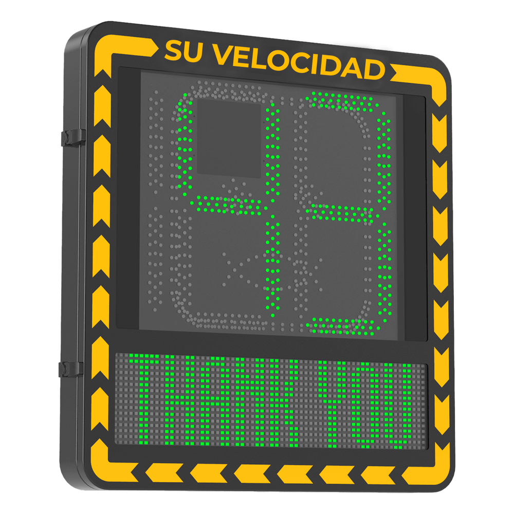 Display LED para Control de Velocidad Exterior / Distancia Visible de 100 m / LED de Alta Luminosidad y Bajo Consumo / Visualización de Velocidad con