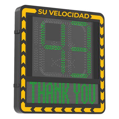 Display LED para Control de Velocidad Exterior / Distancia Visible de 100 m / LED de Alta Luminosidad y Bajo Consumo / Visualización de Velocidad con
