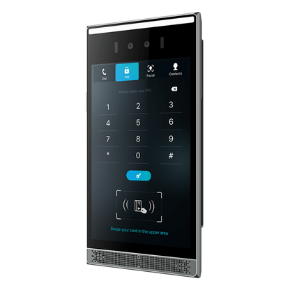 Videoportero SIP con Reconocimiento Facial / Pantalla Táctil IPS 8" / Cámara 2MP Lente Dual / BLE + Wiegand / Anti-Suplantación / IP66 IK07 / PoE