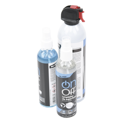 Kit de Limpieza, incluye 4 productos especializados en limpieza de pantallas y superficies, equipo de cómputo y electrónicos