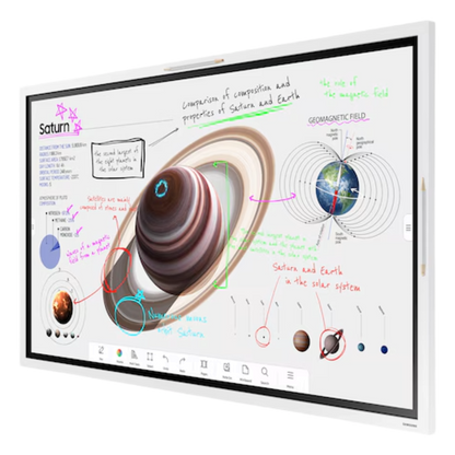 Pizarra Interactiva Digital / 55" 4K UHD (3840x2160) / Touch IR 20 Puntos / Whiteboard 4 Usuarios Simultáneos / Tizen 9.0 / WiFi / VESA 400x400