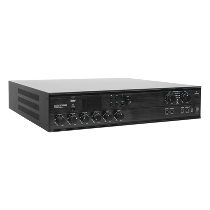 Amplificador Mezclador Matricial | 2 zonas | 240w por canal | 6 entradas | Receptor de medios