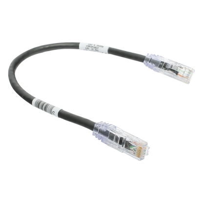 Cable de Parcheo TX6, UTP Cat6, 24 AWG, CM, Color Negro, 0.3 Metros (1 Pie)