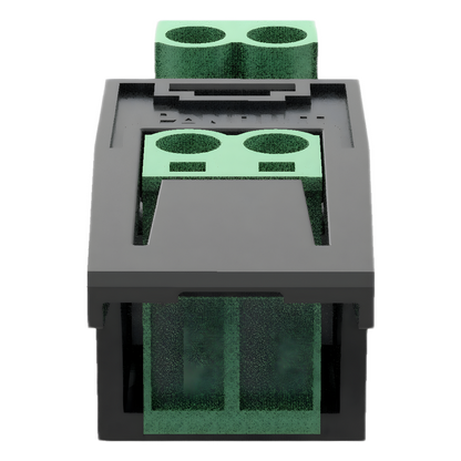 Módulo Conector Eléctrico para Cable Eléctrico FMPS, Compatible con 26-12 AWG, Tipo Mini-Com, Color Verde