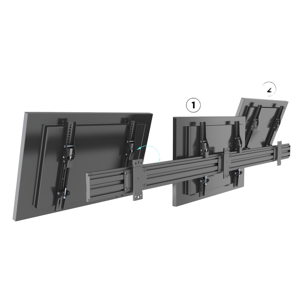 Soporte de Pared para TV / Riel Triple 400T / Capacidad 110 lbs (50 kg) / Compatible 32"-65" / VESA 100x100-600x400 mm / Ajuste Ángulo 5°-15°