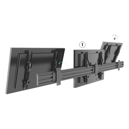 Soporte de Pared para TV / Riel Triple 400T / Capacidad 110 lbs (50 kg) / Compatible 32"-65" / VESA 100x100-600x400 mm / Ajuste Ángulo 5°-15°