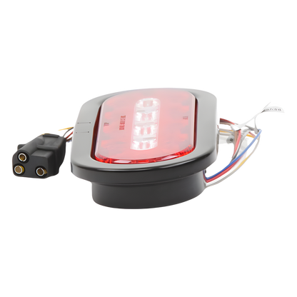 Plafon Ovalado Trasero de 18 LED, Rojo/Blanco/Ambar, 7.5 Pulgadas