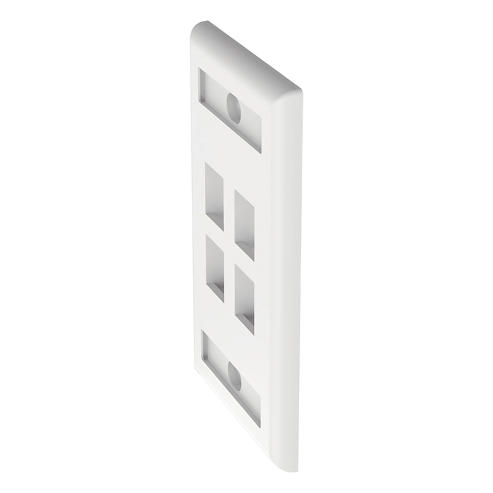 Placa de Pared Vertical, Salida Para 4 Puertos Keystone, Con Espacios Para Etiquetas, Color Blanco