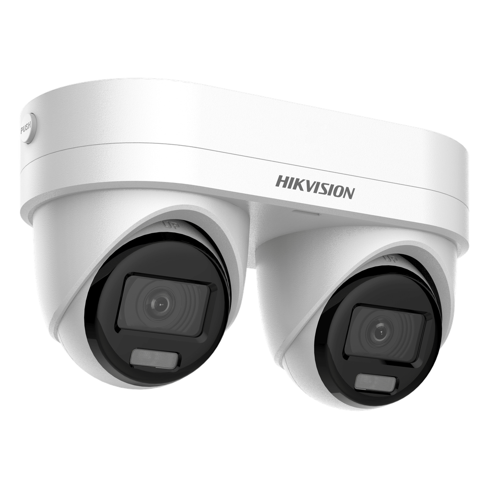 PanoVu Series / Lente Dual de 4 Megapixel / 2 Lentes Fijos de 2.8 mm / Recomendado para Pasillos o Esquinas / IP67 / IK10 / PoE / WDR 120 dB / Dual