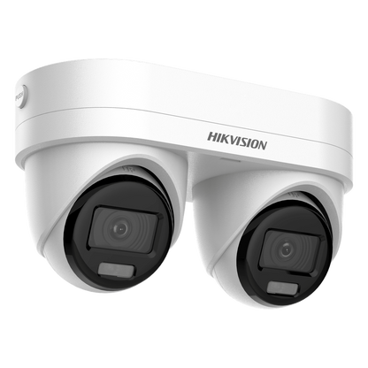 PanoVu Series / Lente Dual de 4 Megapixel / 2 Lentes Fijos de 2.8 mm / Recomendado para Pasillos o Esquinas / IP67 / IK10 / PoE / WDR 120 dB / Dual