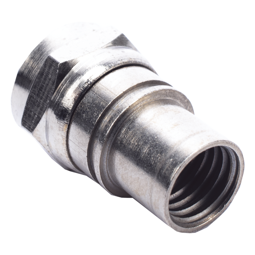 Conector F Macho Plegable, Con PIN para Cable RG-59, Cuerpo de Bronce Niquelado