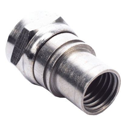 Conector F Macho Plegable, Con PIN para Cable RG-59, Cuerpo de Bronce Niquelado