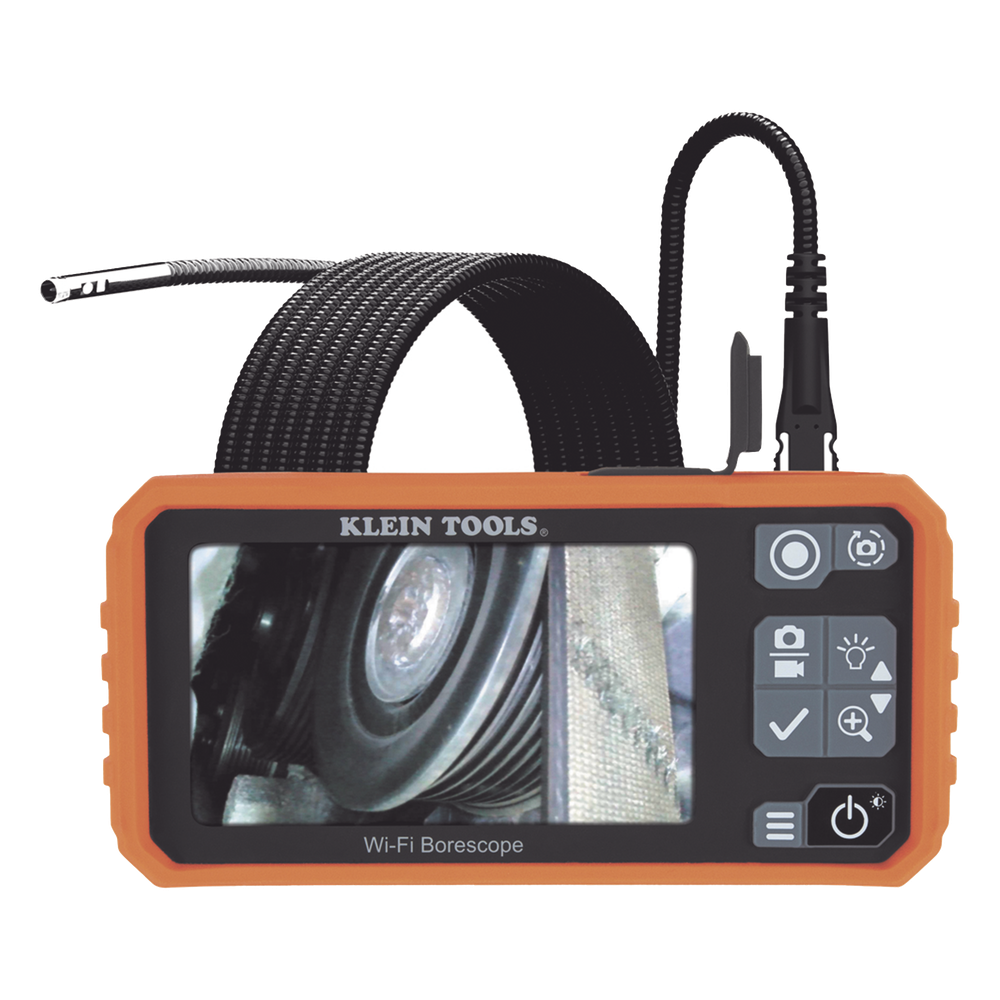 Dual Cámara Boroscopio Pro 5.5mm 720p USB-C/Wi-Fi, y LCD 4.3" a Color, Cuello de Cisne Blindado 10' (3m) con Imán y 6 LED´s. Batería Io-Li