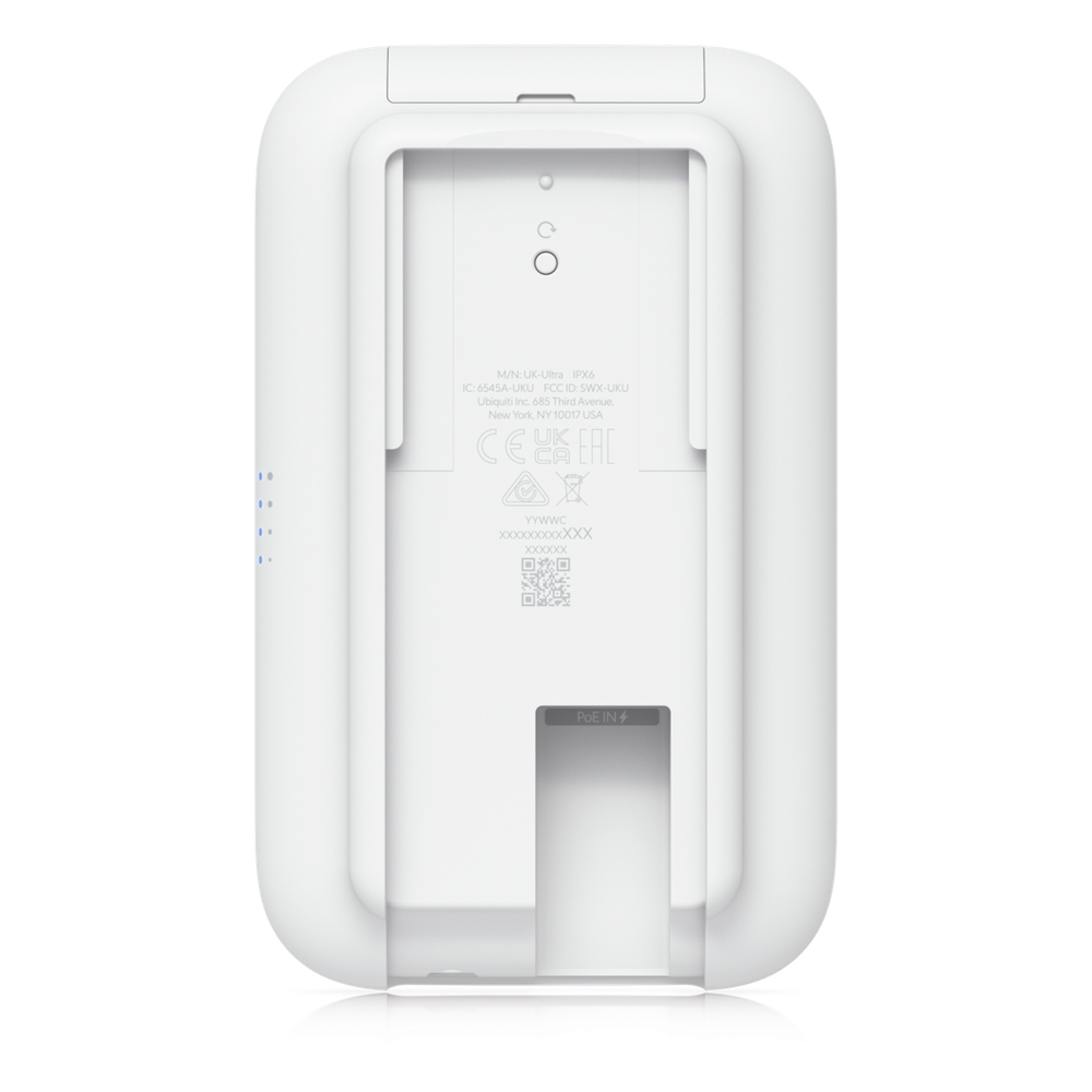 Access Point UniFi UK Ultra Navaja Suiza WiFi 5, MU-MIMO 2x2, instalación flexible, antena sectorial integrada, (2) conectores RP-SMA para antenas