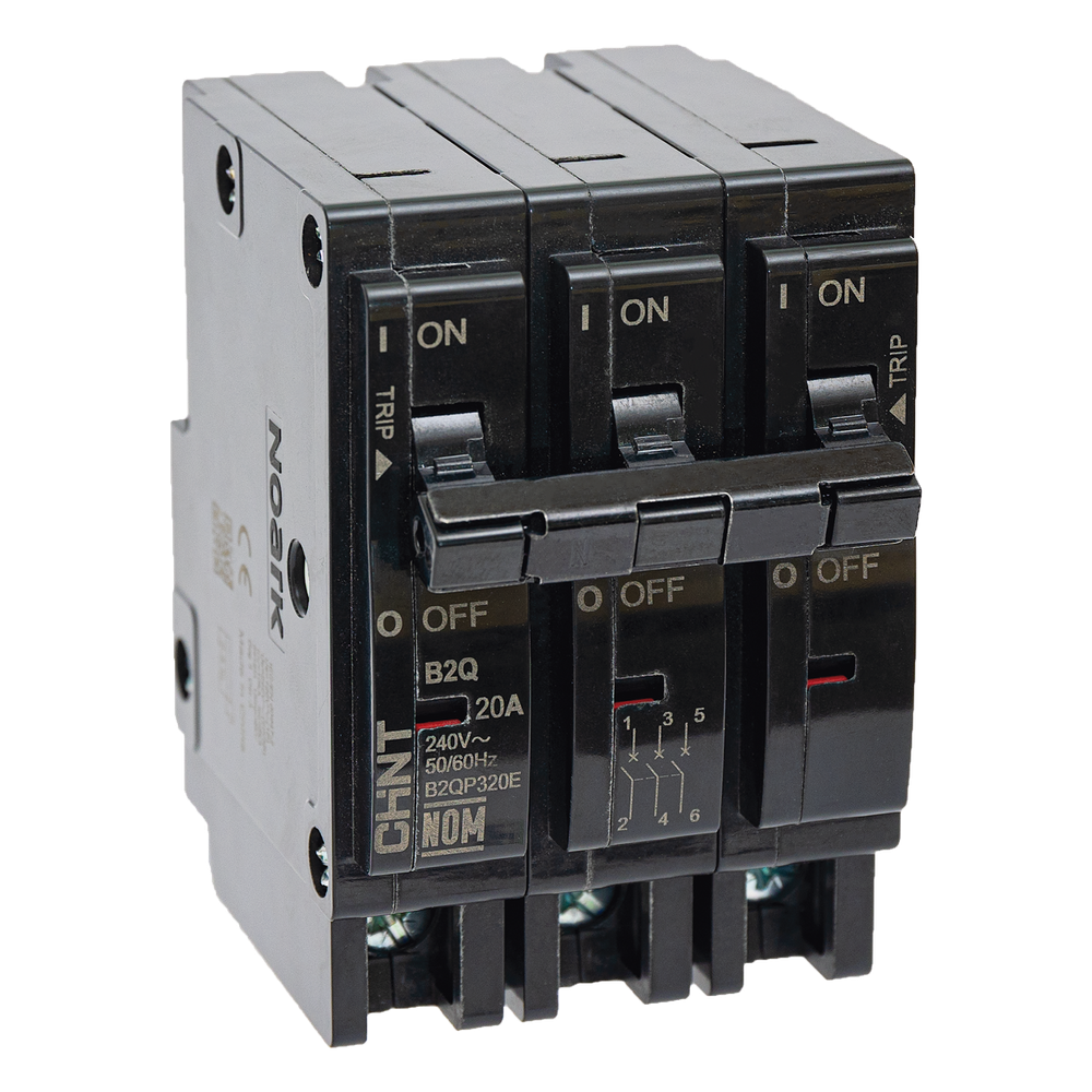 MCB - Interruptor Termomagnético Enchufable, Serie: B2Q, 3P, 40A, 240V (SKU:1002299)