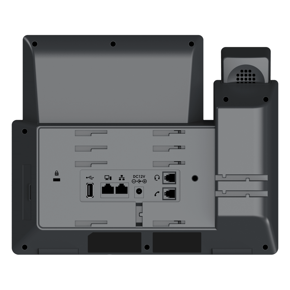 Teléfono IP Wi-Fi, Grado Operador, 12 líneas SIP con 6 cuentas, pantalla táctil 7", puertos Gigabit, Bluetooth, PoE, codec Opus, IPV4/IPV6 con