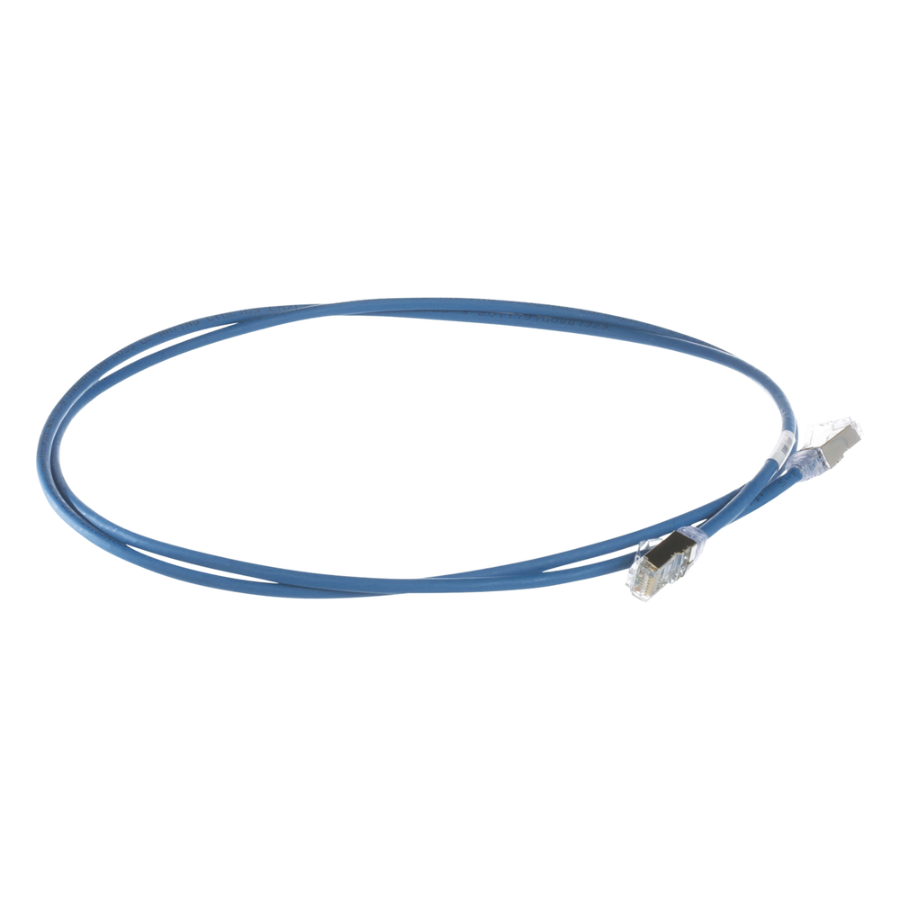 Patch Cord Cat6A, Diametro Reducido 28 AWG, Blindado S/FTP, CM/LS0H, 1.5 Metros (4.92 Pies), Color Azul
