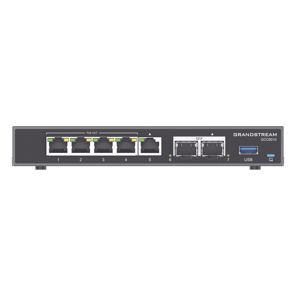 4 en 1: Firewall Nueva Generación, Router, IP PBX (24 usuarios / 8 llamadas), Switch Gigabit de 5 Puertos (4 PoE) y 2 Puertos SFP 2.5 Gigabit / Todos