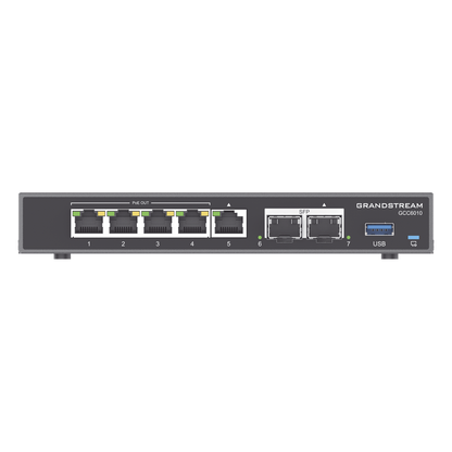 4 en 1: Firewall Nueva Generación, Router, IP PBX (24 usuarios / 8 llamadas), Switch Gigabit de 5 Puertos (4 PoE) y 2 Puertos SFP 2.5 Gigabit / Todos