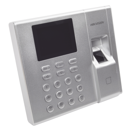 Terminal de Control de Acceso y Asistencia / Huella y Tarjetas EM / 1,000 Usuarios / Hik-Connect P2P / Pantalla LCD 2.4" / iVMS-4200