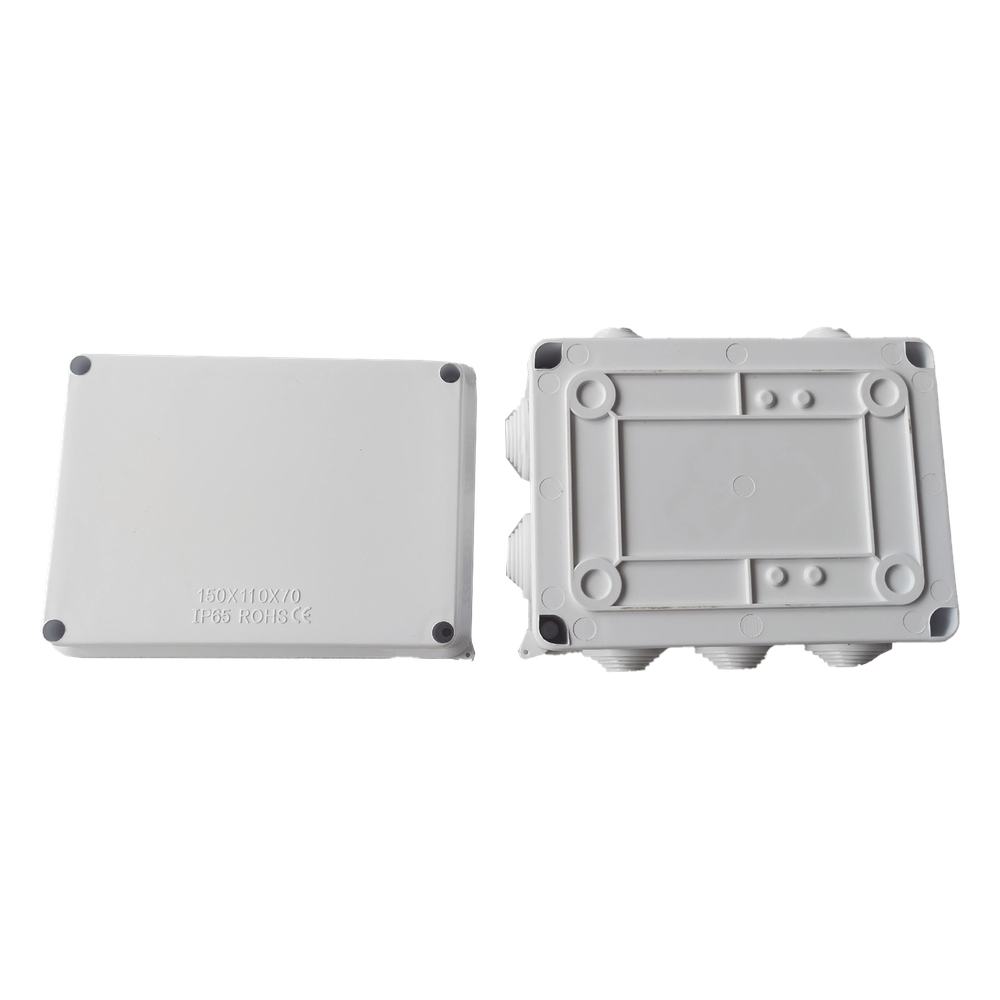 Caja de Derivación-Conexión para Exterior IP65 con 10 Entradas / 150 x 110 x 70 mm (5.9 x 4.3 x 2.8 in) / Sellado Seguro con Empaque + 4 Tornillos