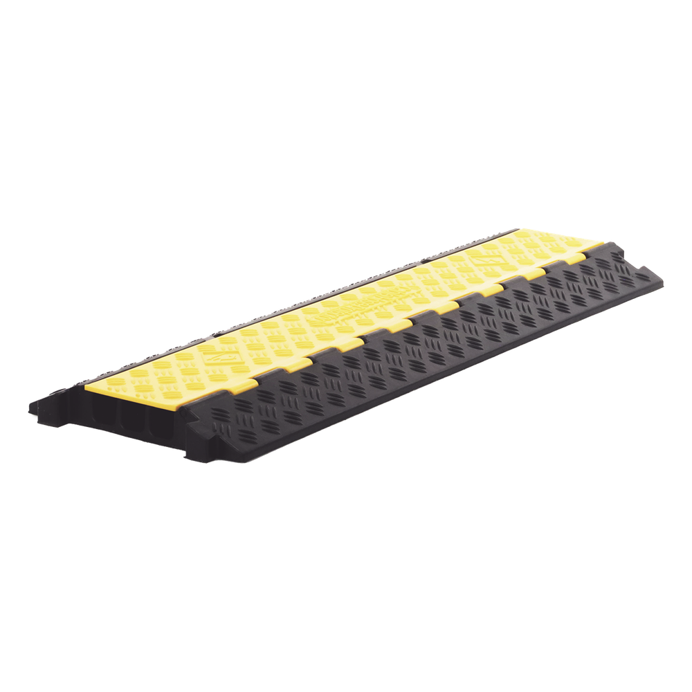 Protector de Cable de 3 Canales / Base de Goma y Tapa de Plástico / Tamaño del Canal 30x30mm / Capacidad de Carga 5 Toneladas / Longitud 90 cm