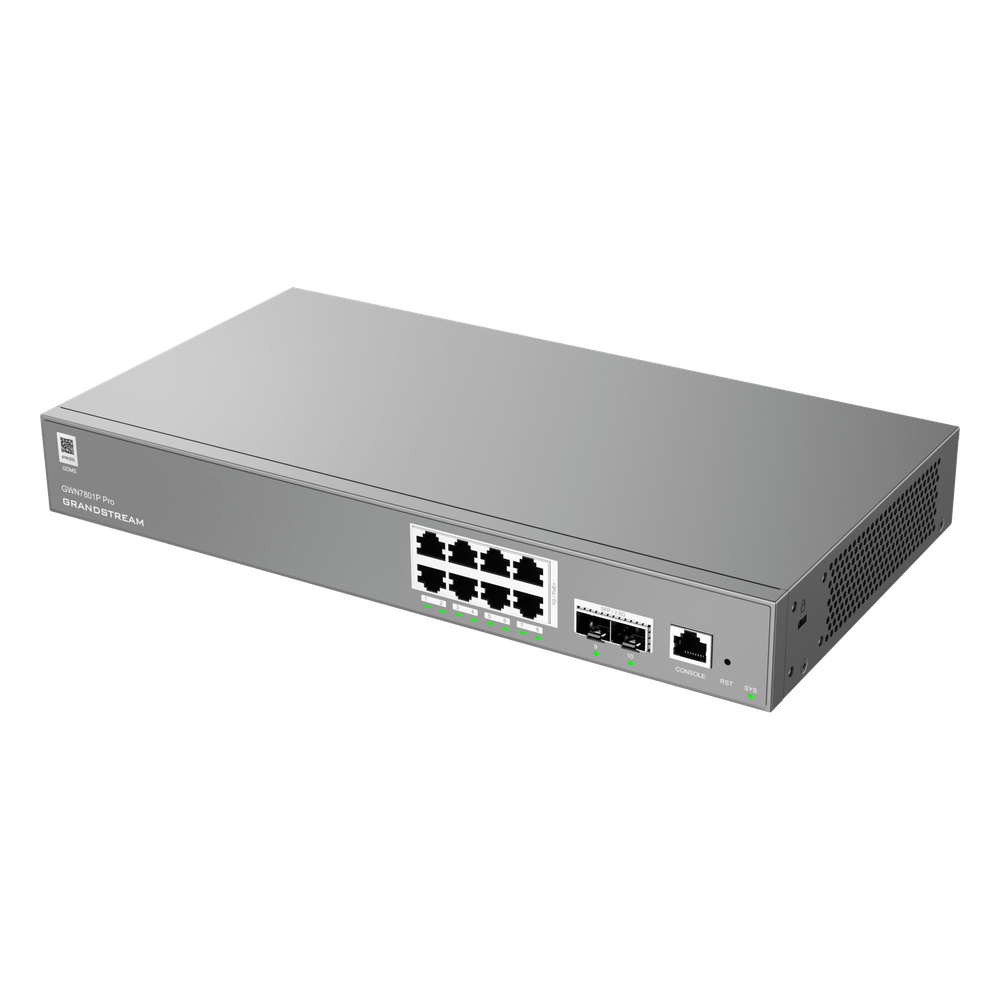 Switch de Red Empresarial L2++ / Serie GWN7800 Pro / 8 Puertos Gigabit PoE 120W / 2 Puertos 2.5GG SFP / Gestión Cloud GDMS / VLAN 4K / QoS Avanzado