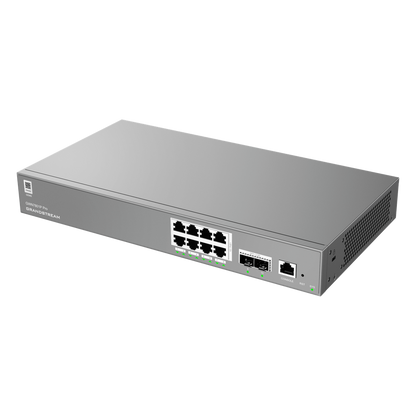 Switch de Red Empresarial L2++ / Serie GWN7800 Pro / 8 Puertos Gigabit PoE 120W / 2 Puertos 2.5GG SFP / Gestión Cloud GDMS / VLAN 4K / QoS Avanzado