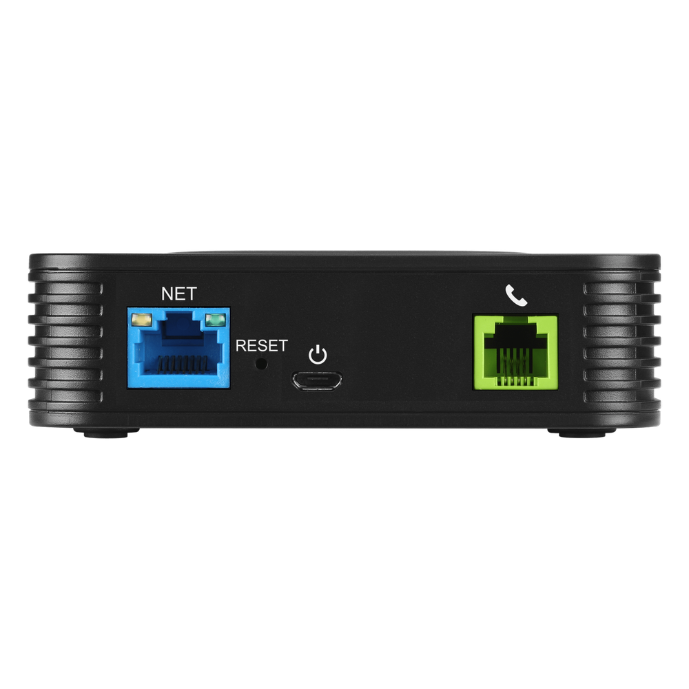Adaptador de Teléfonos Analógicos ATA / 2 Puertos FXS (Conectar Teléfono Análogo) / Soporta 2 Perfiles SIP / Ethernet 10/100Mbps / Seguridad TLS y