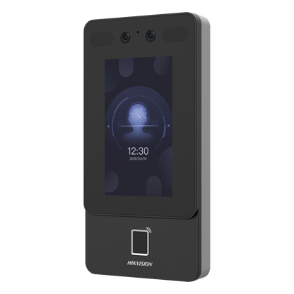 Terminal Min Moe de Reconocimiento Facial / Lector PROX EM 125 kHz / Cámara 2 MP con HIK-IA / Pantalla Táctil 4.3" / PoE y WiFi / Exterior IP65