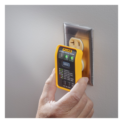 Probador de Tomacorriente Eléctrico Estándar o GFCI con Señal Acústica, Con LEDs de Alto Brillo y Gráfico Incluido Para Verificar Rápida y Fácilmente