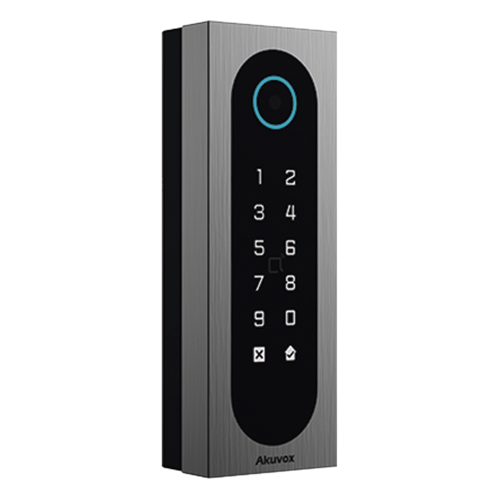 Control de Acceso Slim Akuvox A08S / Aluminio y Vidrio Templado / IP65 & IK09 / Capacidad para 20,000 Tarjetas / Métodos de Acceso Multi (QR