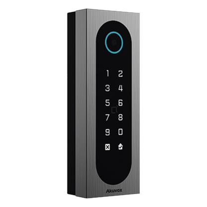 Control de Acceso Slim Akuvox A08S / Aluminio y Vidrio Templado / IP65 & IK09 / Capacidad para 20,000 Tarjetas / Métodos de Acceso Multi (QR
