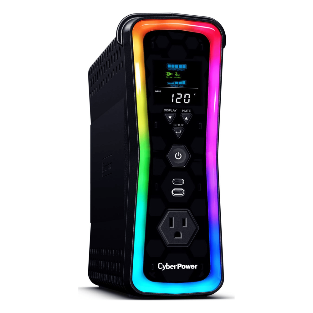UPS Gamer de 1500 VA/1000 W, Topología Línea Interactiva, Entrada 120 Vca NEMA 5-15P, y 13 Salidas NEMA 5-15R, Puerto USB, Con Regulador de Voltaje