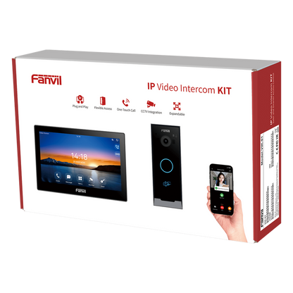 Kit Videoportero IP / Estación Interior i504W + Frente de Calle i60 / Pantalla Táctil 7" HD / Videollamadas H.264/H.265 / Wi-Fi Dual Band / PoE / App