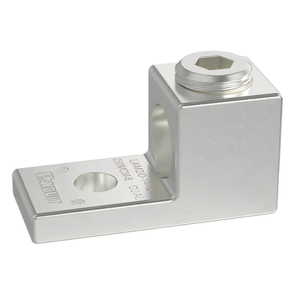 Terminal tipo Lengüeta Recta de Aluminio con Agujero 1/4", y Barril para Cable #14 - 2/0 AWG