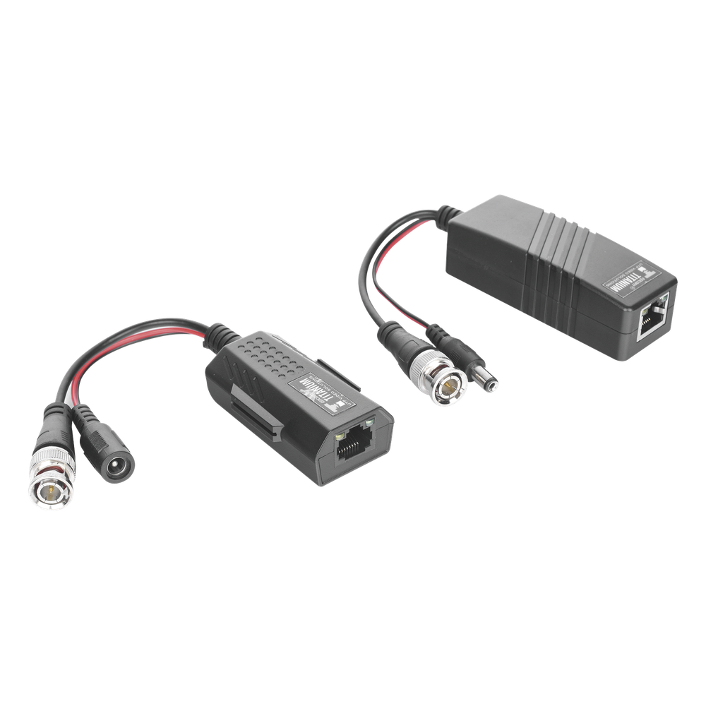 Kit de transceptores activos TURBO HD. Convierte 36/24 Vcc a 12 Vcc regulados, a través de cable UTP Cat5e / 6. Transmision de 200 m (Revisar tabla