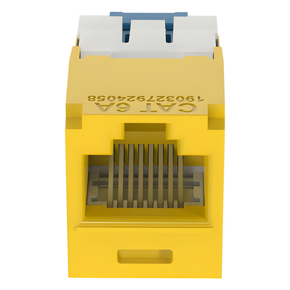 Conector Jack RJ45 Estilo TG, Mini-Com, Categoría 6A, de 8 Posiciones y 8 Cables, Color Amarillo