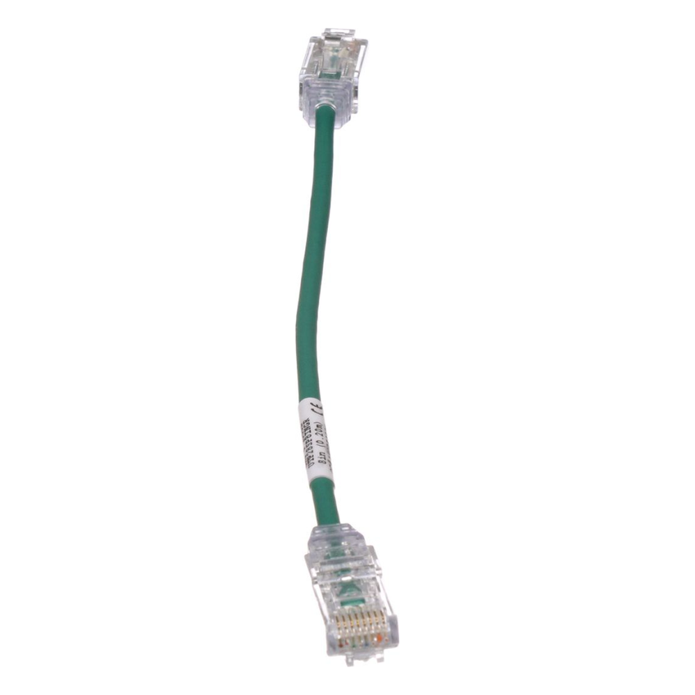 Cable de Parcheo TX6, UTP Cat6, Diámetro Reducido (28AWG), Color Verde, 20.2 cm (8 Pulgadas)
