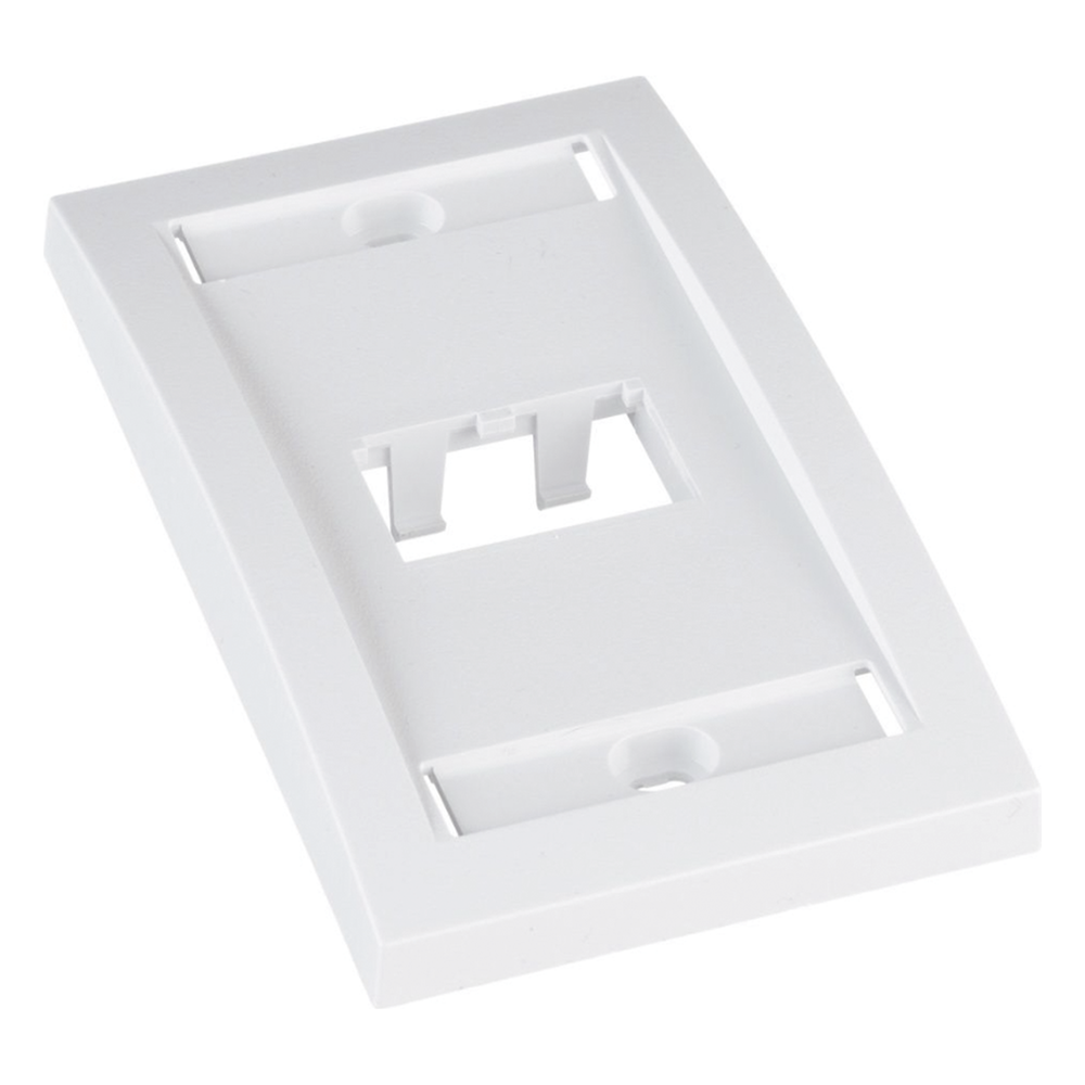 Placa de Pared Vertical Ejecutiva, Salida Para 2 Puertos Mini-Com, Con Espacios Para Etiquetas, Color Blanco