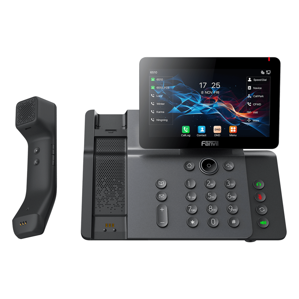 Teléfono IP / Handset Inalámbrico Bluetooth / 20 Líneas SIP / Pantalla IPS Táctil 7" HD / Conferencia 6 Vías / Puertos Gigabit / PoE 802.3af / Wi-Fi
